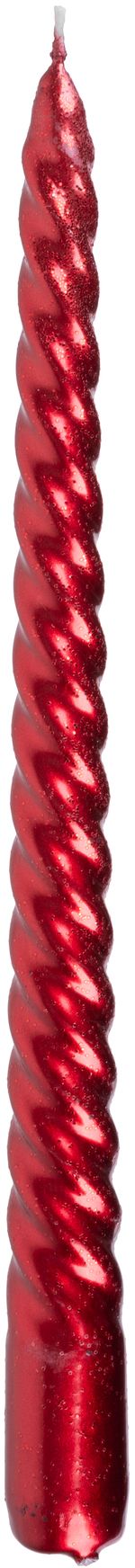 Candle MagicHome Christmas, 25 cm, pack of 2 pcs, red, spiral, twisted