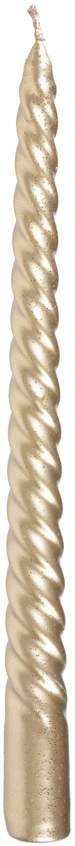 Candle MagicHome Christmas, 25 cm, pack of 2 pcs, champagne, spiral, twisted