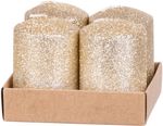 Candle MagicHome Christmas, 4x6 cm, cylindrical, pack. 4 pcs, champagne, with glitter, Advent
