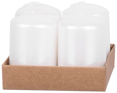 Candle MagicHome Christmas, 4x6 cm, cylindrical, pack. 4 pcs, white, Advent