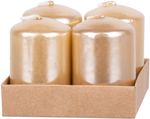 Sviečka MagicHome Vianoce, 4x6 cm, valcová, bal. 4 ks, šampaň, adventná