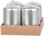 Candle MagicHome Christmas, 4x6 cm, cylindrical, pack. 4 pcs, silver