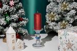 Candle MagicHome Christmas, 5.5x12 cm, cylindrical, red, with glitter