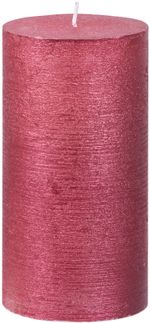 Gyertya MagicHome Karácsonyi, 6,9x13 cm, henger alakú, piros, metál hatású