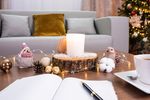 Candle MagicHome, 8x11.3 cm, frosted glass, scented, jasmine, white