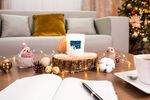 Candle MagicHome, 8x11.3 cm, frosted glass, scented, jasmine, white