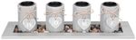 Candle Holder MagicHome, HOME, 39x12.5x10 cm, gray, on tray, for tea lights