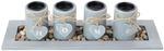 Candle Holder MagicHome, HOME, 39x12.5x10 cm, gray, on tray, for tea lights
