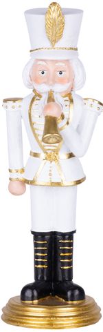 Decoration MagicHome Christmas, Nutcracker with trumpet, gold, polyresin, 20x20x30 cm