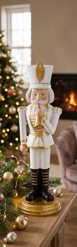 Decoration MagicHome Christmas, Nutcracker with trumpet, gold, polyresin, 20x20x30 cm