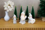 Figurine MagicHome Christmas, Angel with snow globe, LED, terracotta, 13.5x13x20 cm