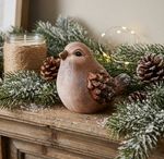 Decoration MagicHome Christmas, Brown Bird, terracotta, 10.5x8x8.5 cm