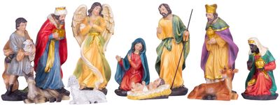 Decoration MagicHome Christmas, Nativity Scene Figures, 11pcs, polyresin