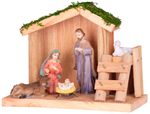 Decoration MagicHome Christmas, Nativity Scene, wood, polyresin, 15 cm