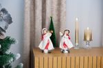 Decoration MagicHome Christmas, Girl playing flute, polyresin, 12x12x20 cm