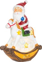 Decoration MagicHome Christmas, Santa on horseback, LED, polyresin, 12x5.5x18 cm