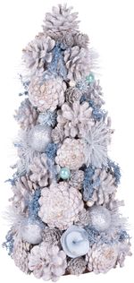 Tree MagicHome Christmas, natural, cream, 47 cm