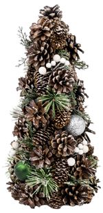 Christmas Tree MagicHome Christmas, natural, with green balls, 47 cm