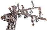Decoration MagicHome Christmas, Wicker deer, silver, 41x14x73 cm