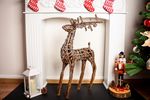 Decoration MagicHome Christmas, Wicker deer, silver, 41x14x73 cm