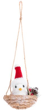 Decoration MagicHome Christmas, Bird in a Nest, hanging, 11.5x10x11 cm