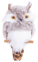 Owl MagicHome Christmas, grey, hanging, 18x8x4.5 cm