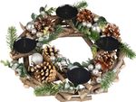 Koszorú MagicHome, karácsonyi, adventi, természetes, 30 cm