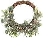 Christmas Wreath MagicHome, wicker, with natural twigs, 48x41x11 cm