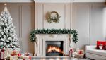 Christmas Wreath MagicHome, wicker, with natural twigs, 48x41x11 cm