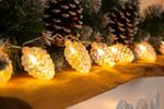 String lights MagicHome Pine, 10x warm white LED, with pinecones, 2xAA, steady light, lighting, L-1.
