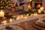 Füzér MagicHome Karácsony Pine, 20x meleg fehér LED, havas tobozokkal, 2xAA, folyamatos világítás, v