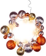 Füzér MagicHome Karácsony Ball, 20x meleg fehér LED, gömbökkel, 2xAA, folyamatos világítás, világítá