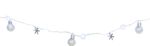 String lights MagicHome Ball, 20x cool white LED, with balls and snowflakes, silver, 2xAA, steady li