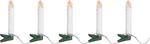 Candle MagicHome Christmas, with clip, string, 10x LED, 2xAA, 10 pcs, timer, 1.5x9 cm