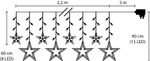 Füzér MagicHome Karácsony Curtain, 138x melegfehér LED, csillagokkal, 230V, 50 Hz, 8 funkció, világí