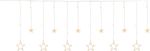 Reťaz MagicHome Vianoce Curtain, 138x LED teplá biela, s hviezdami, 230V, 8 funkcií, osvetlenie, L-220x60/90 cm