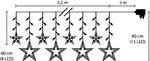 String lights MagicHome Curtain, 138x warm white LED, with stars, 230V, 8 functions, lighting, L-220