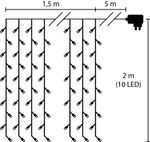 Füzér MagicHome Karácsony Curtain, 160x melegfehér LED, 230V, 50 Hz, 8 funkció, időzítő, világítás,