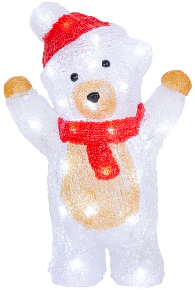 Decoration MagicHome Christmas, Bear, 30x LED, cold white, acrylic, IP44, outdoor, 19x11.5x30 cm