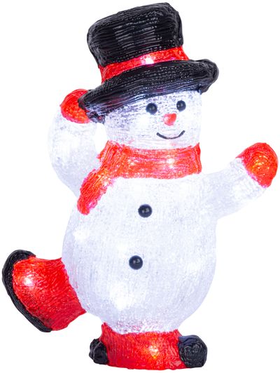Decoration MagicHome Christmas, Snowman, 30x LED, cold white, acrylic, IP44, exterior, 22x14x30 cm