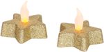 Candle MagicHome Christmas, LED Star, gold, warm white, 5.8x4.8 cm