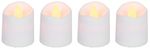 Sviečka MagicHome Vianoce, LED, sada 4 ks, jednoduché svietenie, 3,8x5 cm, pohyblivý plameň