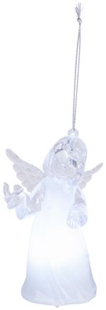 Dekoráció MagicHome Karácsony, Angyal, függő, meleg fehér, egyszerű világítás, 6x4,5x10 cm, Sellbox