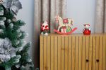 Decoration MagicHome Christmas, Wooden horse, 12x LED, 2xAAA, warm white, 25x4x21 cm