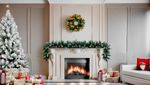 Christmas Wreath MagicHome, natural, with pinecones, 20x LED, warm white, 3xAA, 8 functions, 30 cm
