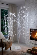 Stromček MagicHome Vianoce, vŕba, 384x LED, studená biela, 180 cm