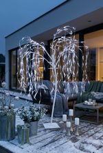 Stromček MagicHome Vianoce, vŕba, 384x LED, studená biela, 180 cm