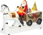 Decoration MagicHome Christmas, Santa with horse, LED, 3xAA, indoor