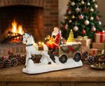 Decoration MagicHome Christmas, Santa with horse, LED, 3xAA, indoor