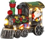 Decoration MagicHome Christmas, Christmas Locomotive with Santa, LED, 3xAA, indoor